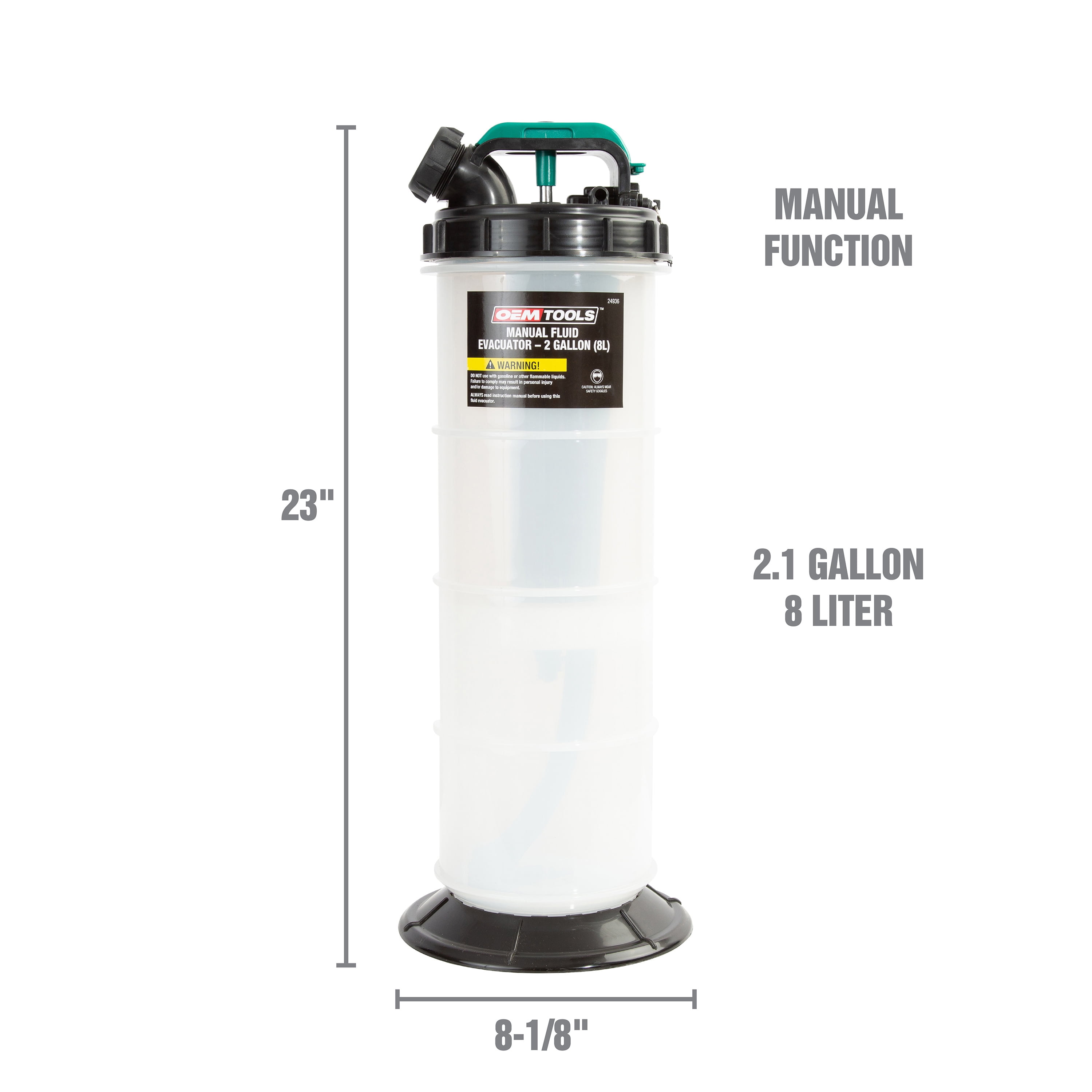 OEMTOOLS 24936 Manual Fluid Extractor - 2.1 Gallons (8L)