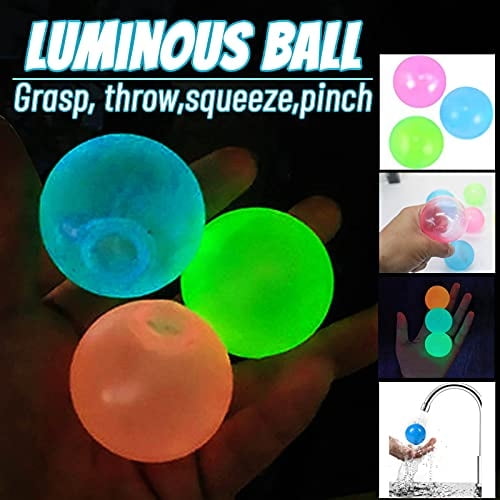 Stress Balls Fidget Toys - Paquete de 6 bolas adhesivas para aliviar el estrés sensorial F Meijoy Meijoy