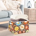 thumbnail image 3 of Yayeee Collapsible Cube Storage Bin with Lid Fabric Closet Decorative Basket with Handles, Blooming Flowers, 3 of 7