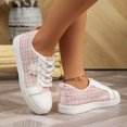 thumbnail image 4 of HEWUQI Tennis Shoes Womens Wide Round Toe Leather Knitted Slip on Elegant Walking Sneakers Cute Tennis Non Slip Work Footwear Pink Size 6, 4 of 6