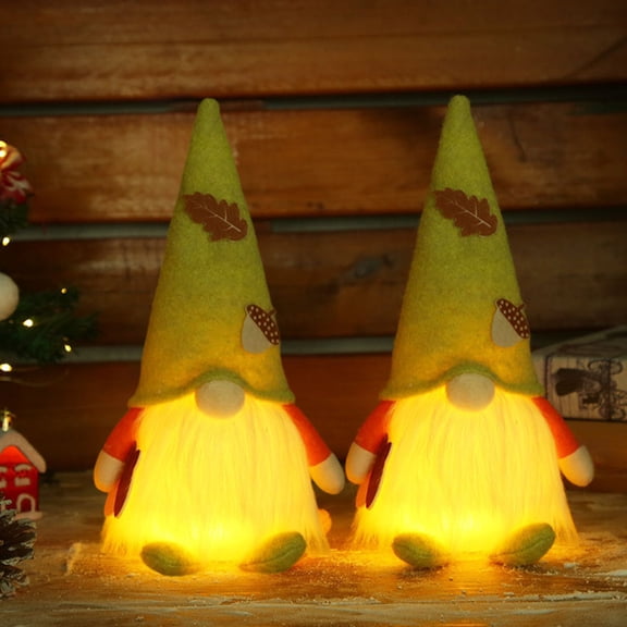 BiFandian Fall Decorations Luminous Gnome Dolls, Dwarf Doll with Built-in Lights, Halloween Thanksgiving Fall Ornament Decorations Indoor for Home Desktop