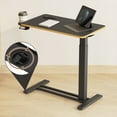 thumbnail image 3 of ACTIVESIT Black 28"x16" Adjustable Overbed Bedside Table with Wheels Laptop Table Standing Computer Desk Portable Stand Up Work Station Cart Tray Side Table for Sofa and Bed, 3 of 8