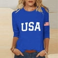 thumbnail image 2 of MEICHEN 250 Anniversary USA Shirts for Women American USA Print 250th Birthday T Shirts 1776-2026 3/4 Sleeve July 4th Tops, 2 of 5