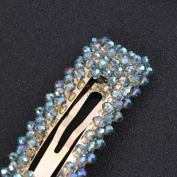 COSMOBETTY 1Pack Rhinestone Beads Hair Clip Fashion Square Alloy Grey 7.80X2.80X0.80CM