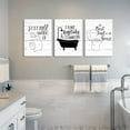 thumbnail image 6 of 3 Pieces Funny Bathroom Canvas Wall Art Bathroom Quotes on Retro Wood Style Artwork Black and White Toilet Bathtub Bath Set Poster Print for Restroom Farmhouse Bath Bathroom Decor, 6 of 6