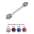 thumbnail image 1 of Lizard Barbell Nipple Ring Surgical Steel with Jewels, 1 of 1