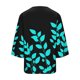 thumbnail image 3 of Xuyuer Women's 3/4 Length Sleeve Tops V Neck Casual Vacation Loose Fit S-5XL Ruffle Cuffs Shirts Dressy Flowy Tunic Tops Hawaiian Shirts Summer Floral Printed Shirt Casual Soft Tunic Tops, 3 of 5