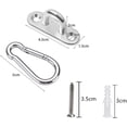 thumbnail image 4 of Stainless Steel Oblong Pad Eye Plate and Carabiner Clips, Marine Hardware Staple Hook Loop With Screws and Plastic Plugs, 4 of 5