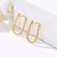 thumbnail image 2 of Pendientes de aro de aleación de gran tamaño con brillo resplandeciente para mujeres vanguardistas Golden Glam, 2 of 6