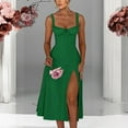 thumbnail image 2 of Vestido largo sin mangas y sin espalda con corte en A para mujer - Color liso, poliéster, para fiestas de verano y ocasiones formales, 2 of 5