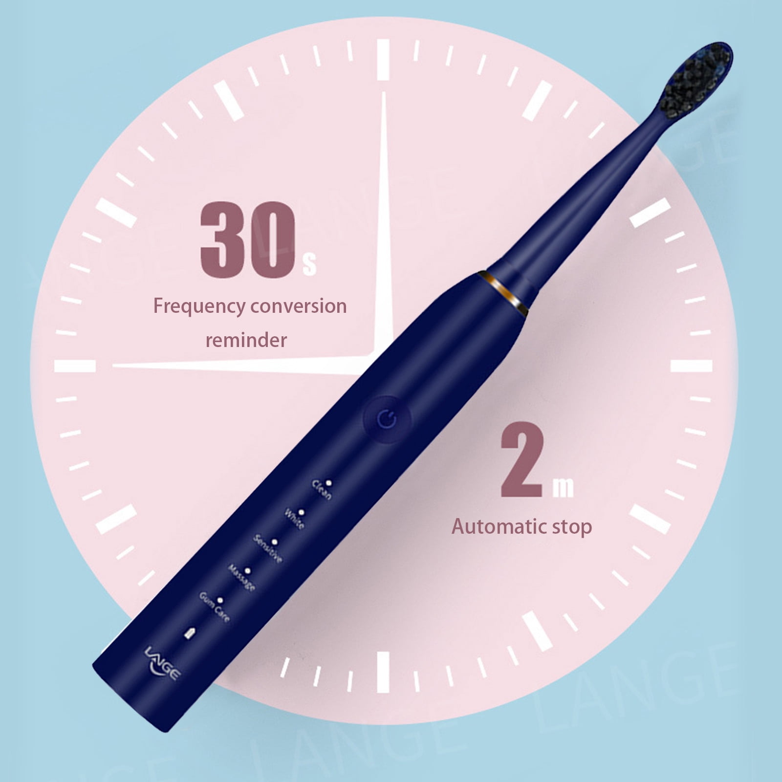 FFENYAN Electric Toothbrush With 2 Brush Heads 5 Modes Electric Toothbrush For Adults Travel Rechargeable Power Toothbrush With Timer