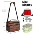 thumbnail image 6 of Geometric Stripe Red Pattern Insulated Lunch Box for Women Men, Medium Leakproof Cooler Bag with Adjustable Strap, 10"x6.7"x8", 6 of 6