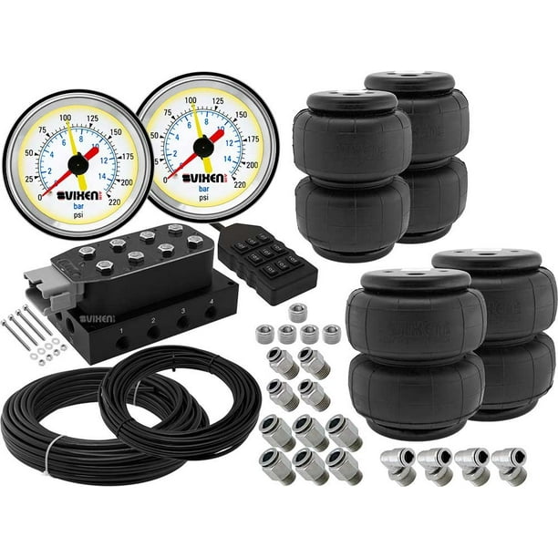 Vixen Air 8 Valve Suspension Manifold with Four Air Springs, Two Dual