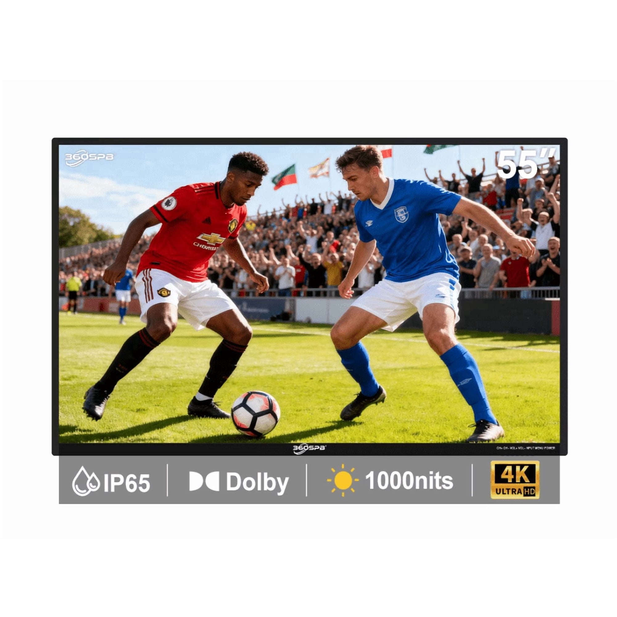 55" Outdoor Google TV, 4K Ultra HD Outdoor TVs, 1000nits Sunlight Weatherproof TV, IP65 Outdoor Television, Voice Control, Screen Mirroring, Compatible with Dolby, Waterproof TVs for Patios, Sports