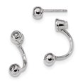 thumbnail image 1 of 925 Sterling Silver Cubic Zirconia Cz Post Dangle Earrings Drop, 1 of 5