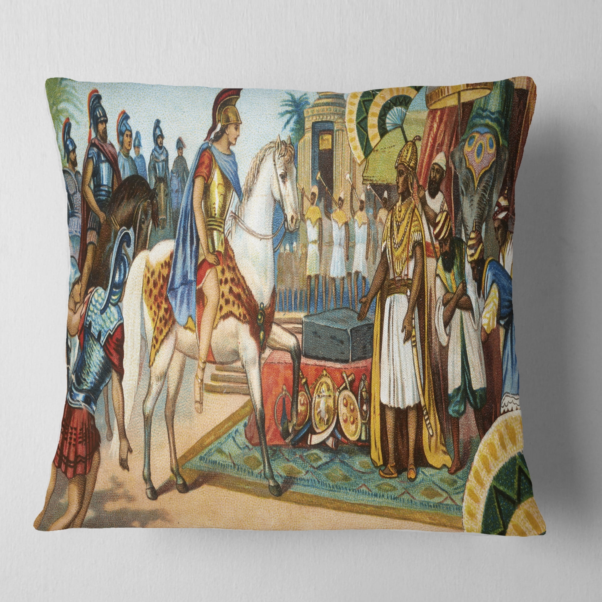 Designart Ancient Historical Illustration - Portrait Throw Pillow - 16x16