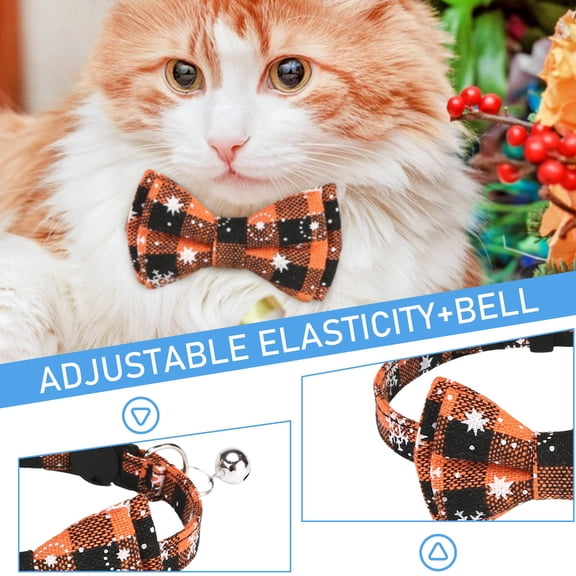 English Style Pet Collar Bow With Bell And Safety Socket, Adjustable Strap Collar For Dogs Cats Rabbits