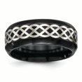 thumbnail image 1 of Bague Celtique Incrustation Polie en Argent Sterling Taille 9, 1 of 4
