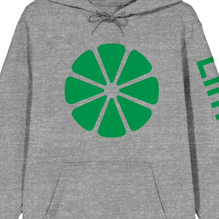 LimeWire All Green Logo Long Sleeve Gray Heather Adult Hooded