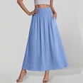 thumbnail image 2 of SROBPTY Skirts for Women Summer Solid Elastic Waist High Waist Midi A Line for Casual Wear, 2 of 5