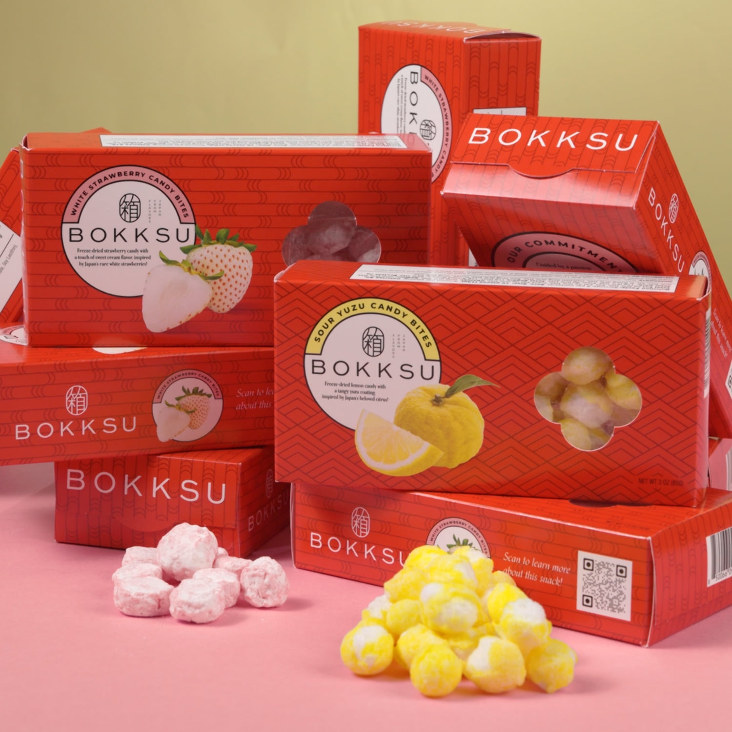 Bokksu Japanese Candy Bites Duo: White Strawberry & Sour Yuzu (3-pack)