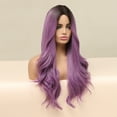 thumbnail image 3 of BERON Ombre Purple Long Wavy Wig Middle Part Wig for Women Heat Resistant Natural Looking Hair Wig for Party Cosplay, 3 of 7