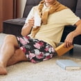 thumbnail image 3 of Wukai Rose Flowers Men’s Short Pajama Pants With Pockets Soft Sleep Pj Shorts for Men-XX-Large, 3 of 6