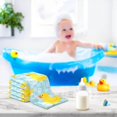 thumbnail image 6 of 5 PCS Ducks and Bubbles Baby Muslin Washcloths, Blue Soft Absorbent Face Towel Burp Cloths Cotton Bath Wipes Infant Wash Cloth for Newborn Boys Girls, 6 of 7