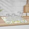 thumbnail image 5 of Summer Lemon Dish Drying Mat for Kitchen Counter, Yellow Botanical Spring Floral Country Baby Bottle Microfiber Drying Pad, Absorbent Coffee Cup Dishes Drainer Mats 18"x24", 2 Pcs, 5 of 6
