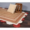 thumbnail image 2 of 2.6 x 6 Feet ( 75 cm x 180 cm ) Natural Jute with Red Scalloped Area Rugs , Home Decor Rugs, 2 of 5