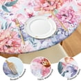 thumbnail image 4 of Pioneer Flower Floral Print Pattern Round Fitted Tablecloth with Elastic Edge,Dining Table Cover Waterproof,Outdoor Round Tablecloth for Camping,Dining,Indoor and Outdoor, 4 of 7