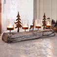 thumbnail image 1 of Rustic Christmas Decoration Wood Candle Holder Set | Xmas Tree & Deer Design | Christmas Home Window Table Centrepiece Decoration Ornamental Settings &Gifts, 1 of 5