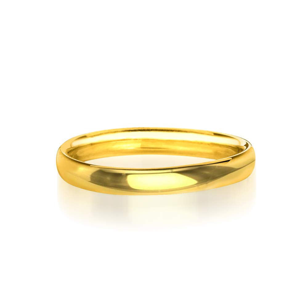 14K Yellow Gold 3mm (3-32 Inch) High Polish Comfort Fit Wedding Band Ring Sz 3