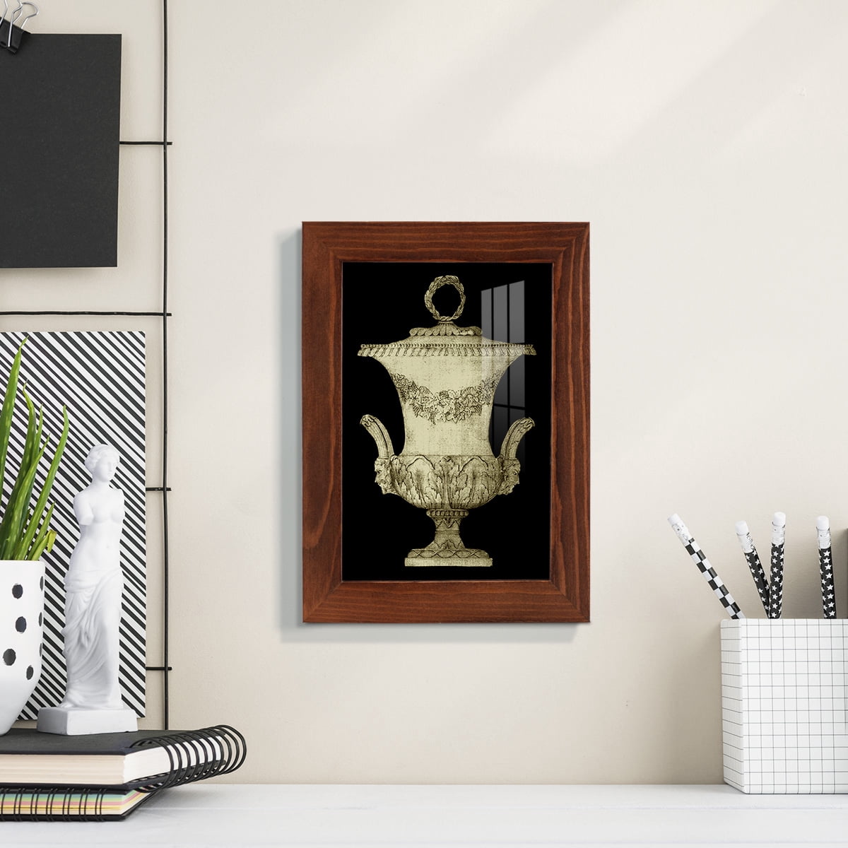Garden Antiquities III -Framed Print w/glass-Chestnut