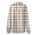 thumbnail image 5 of Long Sleeve Plaid Shirts for Women V Neck Street Office Daily Outfit Button Down Collared Casual Tops Rolled Up Boyfriend Top Business Dressy Top Loose Fit Blouses Plaid Tops for Women Oversized, 5 of 5