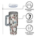 thumbnail image 4 of White Christmas Snowman Pattern Tumbler with Handle and Lid,40oz Double Wall Vacuum Insulated Tumbler,Cups Gift for Women and Men, 4 of 7