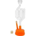 thumbnail image 1 of Twin Bubble Airlock avec Capuchon Carboy Orange Universel, 1 of 3