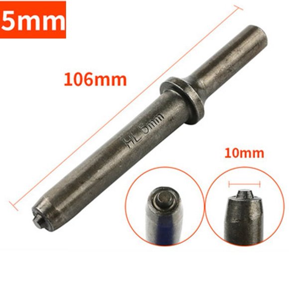 1Pc Pneumatic Rivet Head for Semi Hollow Solid Rivet Head Pneumatic Hammer 5Mm Semi-Hollow Head
