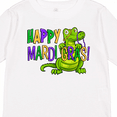 thumbnail image 4 of Inktastic Happy Mardi Gras Cute Alligator with Beads Boys or Girls Long Sleeve Toddler T-Shirt, 4 of 5