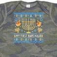thumbnail image 4 of Inktastic My 1st Hanukkah Sweater Style Design Menorah and Dreidels Boys or Girls Baby Bodysuit, 4 of 5