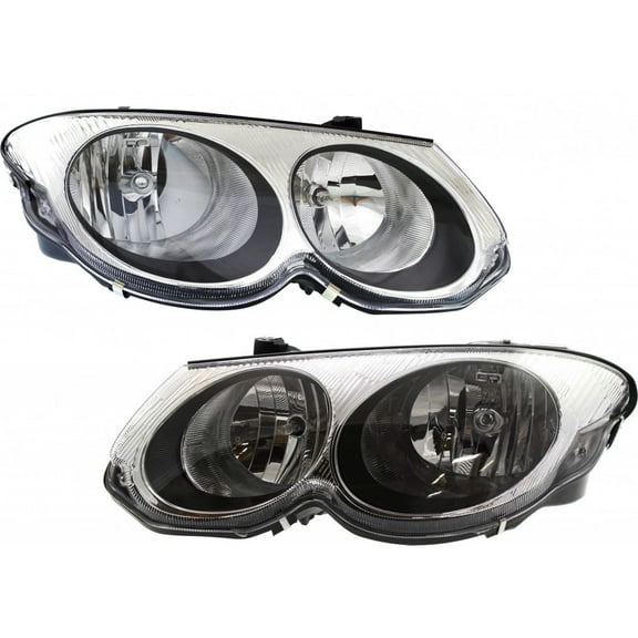 For Chrysler 300M Headlight Assembly 2002 2003 2004 Driver and Passenger Side Pair w/Bulbs Replaces CH2502126 CH2503126