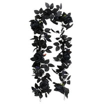 68.9 Inch Artificial Black Rose Vine - Flower Garland for Table, Room, Party, Office, Indoor and Outdoor Decor, Home Wall Decoration, Gothic-Themed Event Supplies
