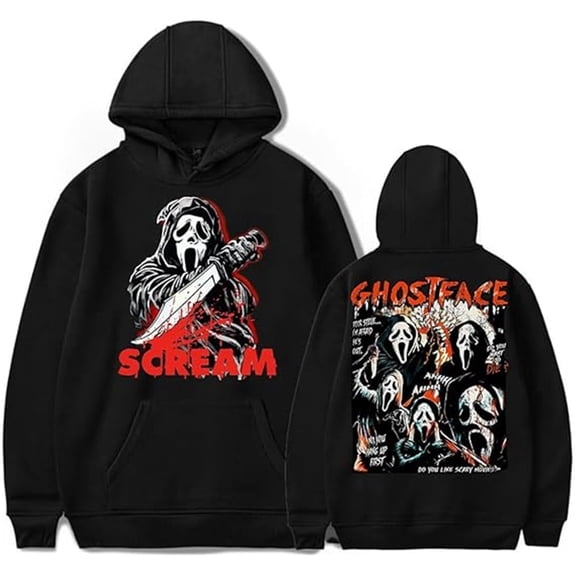 Scream Merch Ghostface Hoodie - Unisex Long-Sleeve Casual Sweatshirt