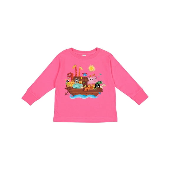 Inktastic Animal Ark Bible Story Christian Boys or Girls Long Sleeve Toddler T-Shirt