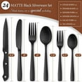 thumbnail image 2 of 24 Pieces Matte Black Silverware Set with Steak Knives for 4, Stainless Steel Flatware Utensils Set, Hand Wash Recommended, 2 of 7