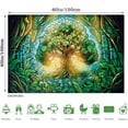 thumbnail image 5 of Tree of Life Tapastry Green Tree Tapestry Wall Hanging,Trippy Aesthetic Wall Art,Spiritual Decor,Forest Wall Hanging Decor Vibrant Nature Home Decoration for Bedroom,Living Room,Dorm (60" W x 40" H), 5 of 7
