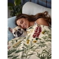 thumbnail image 3 of Vintage Plant Full Size Flat Sheet, Wrinkleproof & Fadeproof Cooling Flat Bed Sheet Only, Boho Botanical Flowers Green Leaf Ferns Breathable Soft Bedding Top Sheets 81 x 96 Inches, 3 of 8