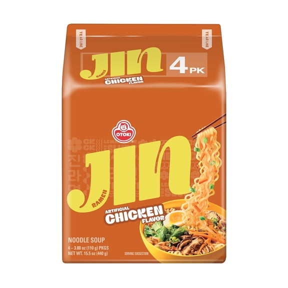 OTOKI Jin Ramen Chicken Korean Instant Ramen, 4.23 oz (Pack of 4)