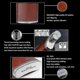 thumbnail image 3 of 8oz Brown Leather Stainless Steel Hip Flask With 3 Cups Whisky Flagon, 3 of 5