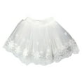 thumbnail image 2 of BLTIBY Girls Floral Embroidery Lace Tutu Skirt Elastic Waist Layered Tulle Ballet Dance Skirts for Toddler Kids Children White 9-10 Years, 2 of 6